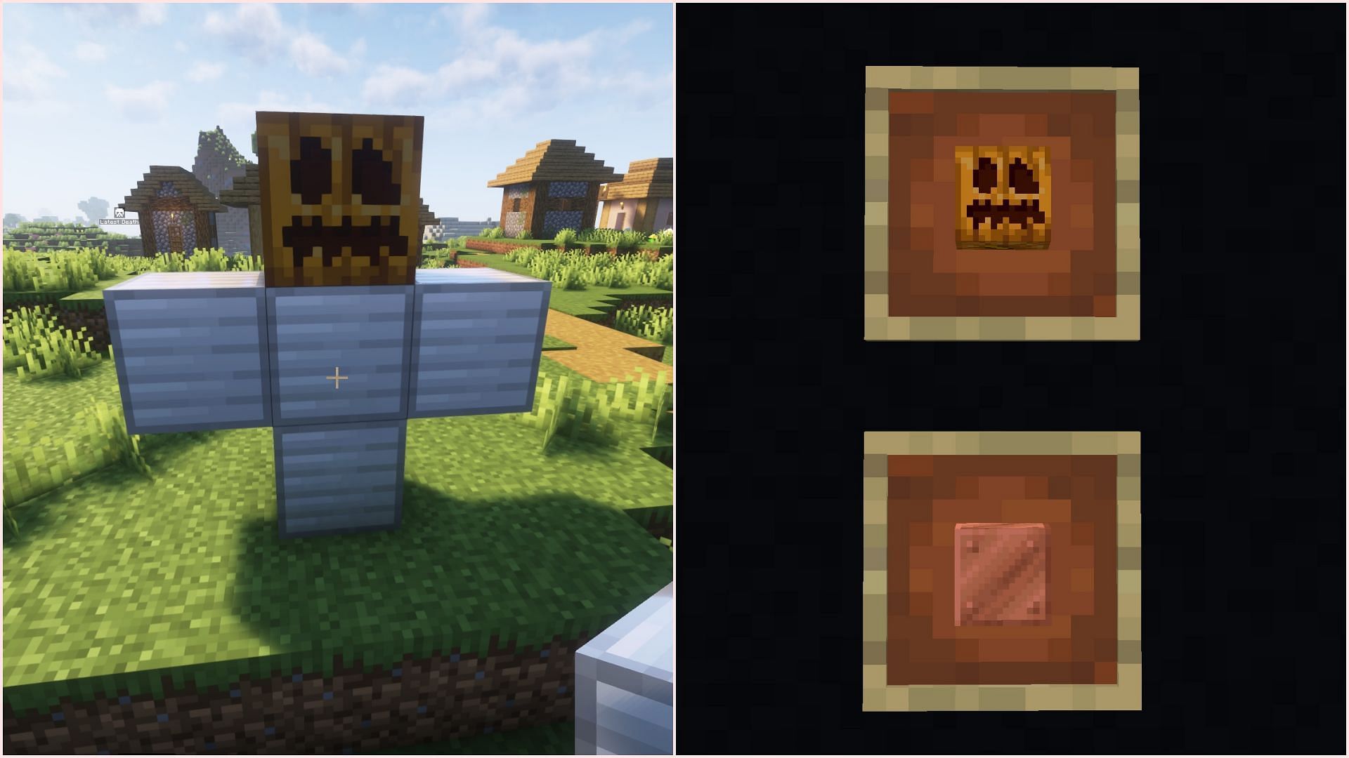 Copper and iron golem have completely different creation methods (Image via Sportskeeda Gaming || Mojang Studios)